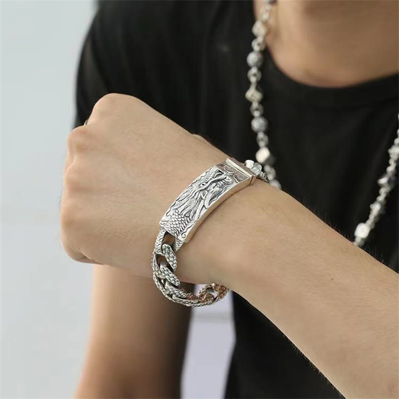KarmaRipple's Retro Dragon Scale Pattern Engraved Protection Bracelet p10