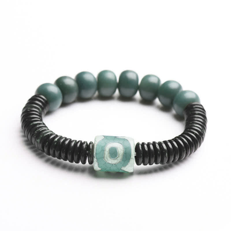 KarmaRipple's Tibetan Cyan Bodhi Seed Dzi Bead Coconut Shell Keep Away Evil Spirits Bracelet p8