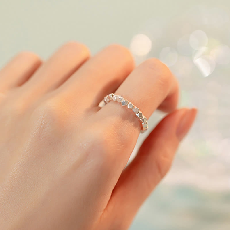 KarmaRipple's 925 Sterling Silver Beaded Blessing Ring p4
