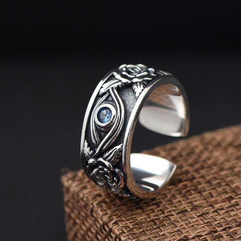 KarmaRipple's Eye Of Horus Gemstone Protection Adjustable Ring p2