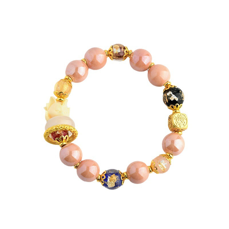 KarmaRipple's Tibetan Incense Ash Liuli Glass Bead Fortune Protection Nine Tailed Fox Bracelet p7