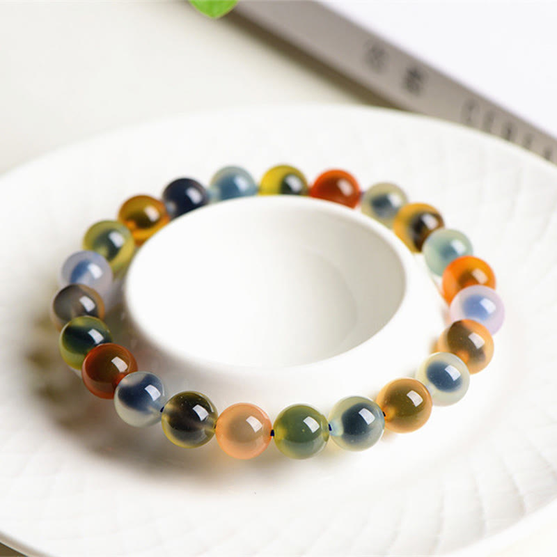 KarmaRipple's Authentic Colorful Candy Agate Balance Strength Bead Bracelet p13