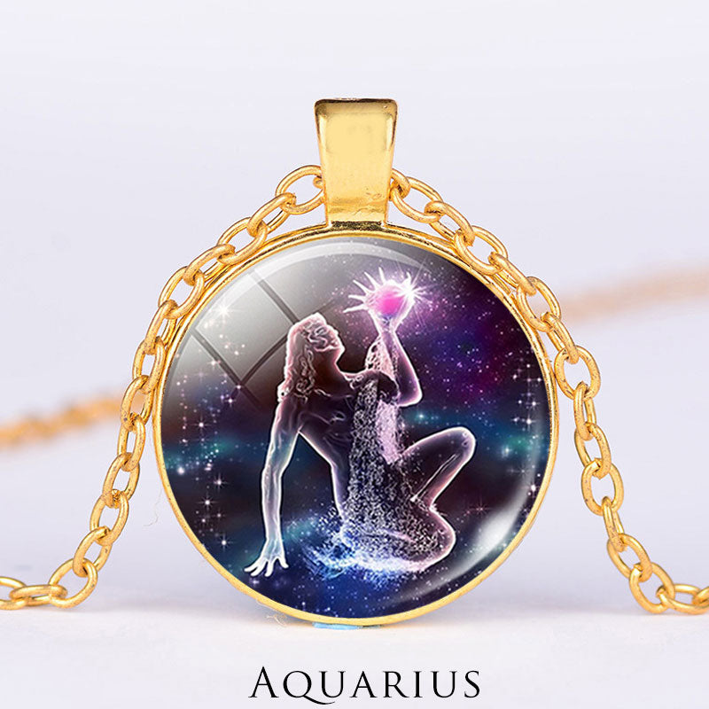 KarmaRipple's 12 Constellations of the Zodiac Moon Starry Sky Protection Blessing Pendant Necklace p3