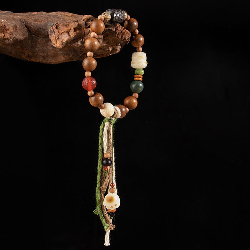 KarmaRipple's Lightning Strike Wood Bodhi Seed Cat Paw Claw Auspiciousness Protection Tassel Bracelet p3