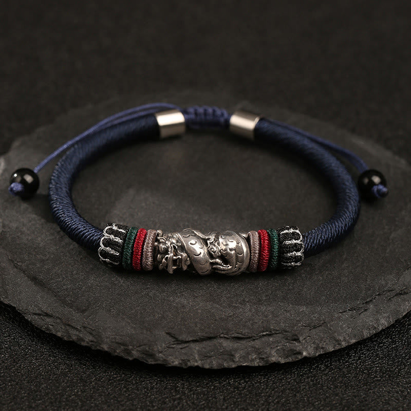 KarmaRipple's Handmade 925 Sterling Silver Year Of The Dragon Auspicious Dragon Fortune Rope Bracelet p1