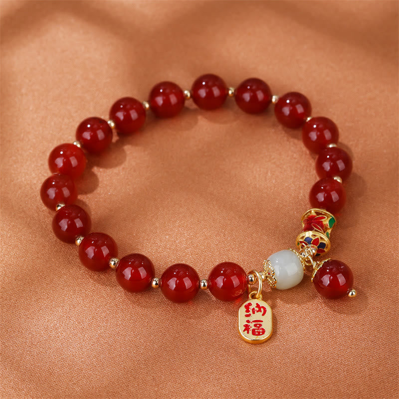 KarmaRipple's Authentic Red Agate Jade Confidence Fortune Blessing Talisman Bracelet p7
