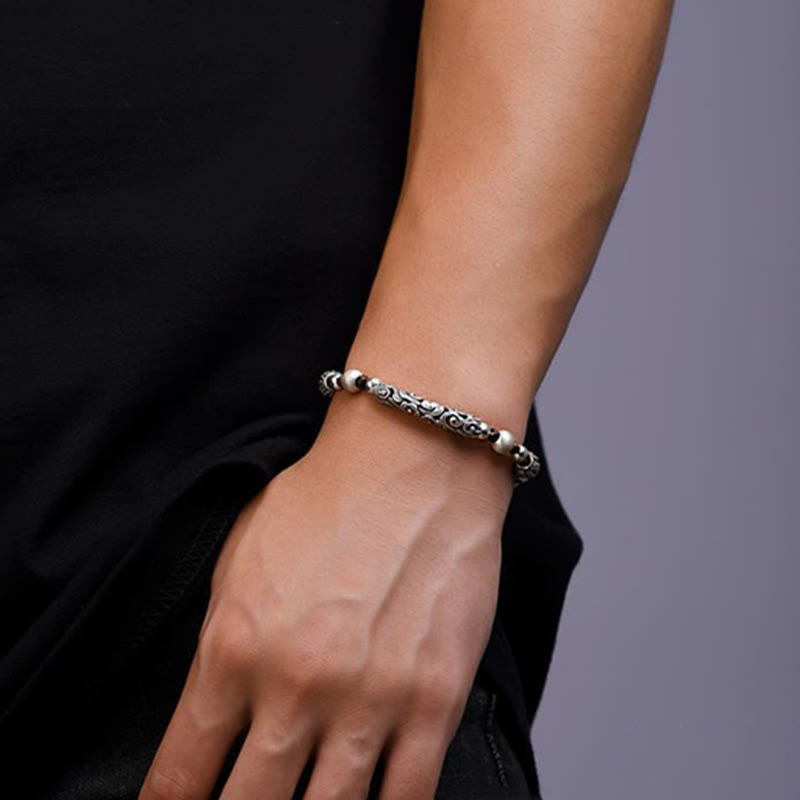 KarmaRipple's Tibet Handmade Bronze 999 Sterling Silver Auspicious Cloud Wealth String Bracelet p7