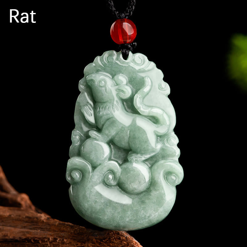 KarmaRipple's Authentic Green Jade 12 Chinese Zodiac Fortune Prosperity Pendant Necklace p28