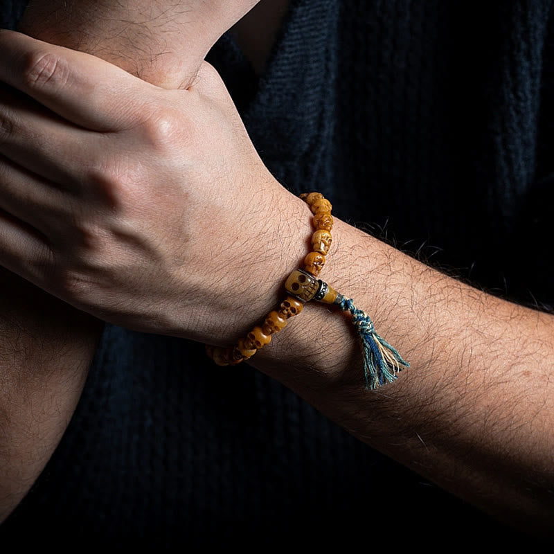 KarmaRipple's Tibetan Yak Bone The Lord Of The Corpse Forest Pattern Strength Bracelet p5