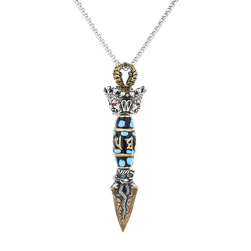KarmaRipple's Tibet Om Mani Padme Hum Dzi Bead Dorje Vajra Pattern Wealth Rotatable Pendant Necklace p8