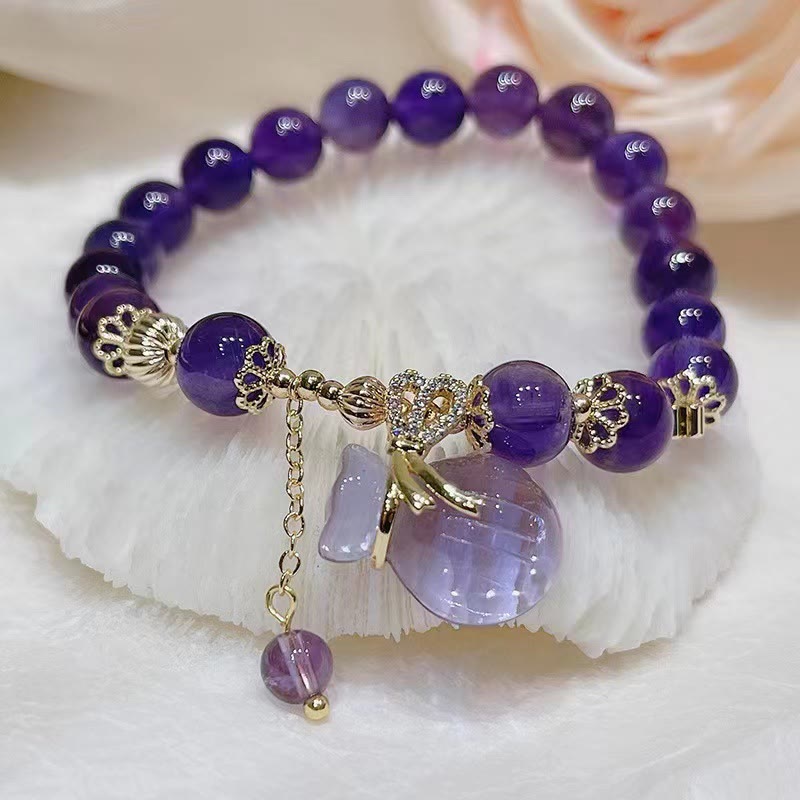 KarmaRipple's Authentic Amethyst Gemstone Money Bag Talisman Positive Bracelet p8