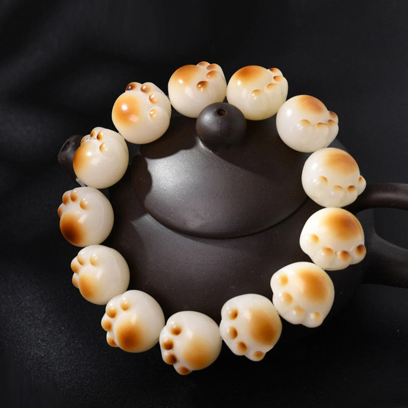 KarmaRipple's Cute Cat Paw Claw Bodhi Seed Peace Bracelet p8