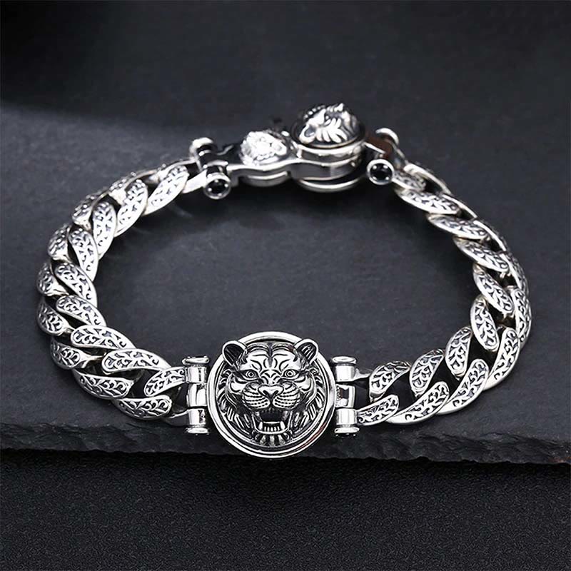 KarmaRipple's Tiger Tang Dynasty Flower Design Engraved Fortune Energy Bracelet p4