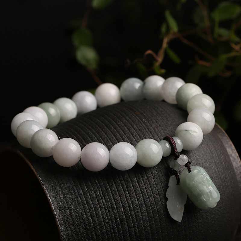 KarmaRipple's Authentic Jade Pi Xiu Buddha Gourd Apple Success Bracelet p6