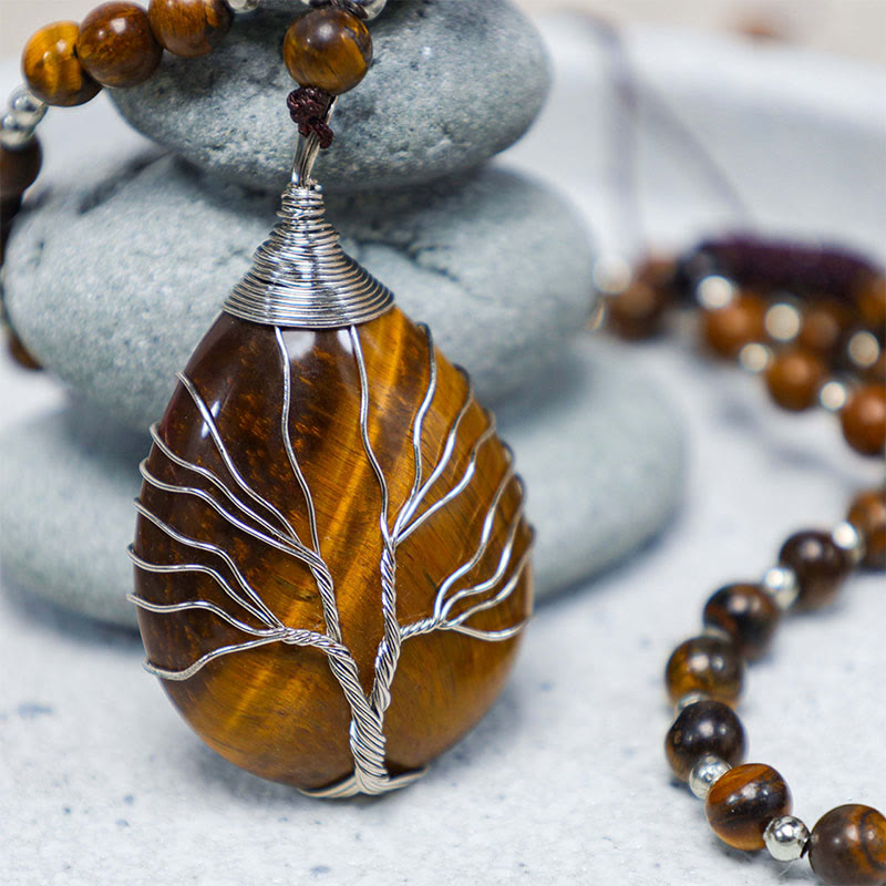 KarmaRipple's Authentic Tiger Eye Strength Beaded Necklace Pendant p4
