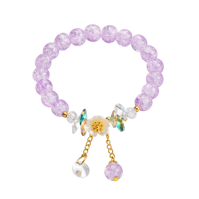 KarmaRipple's Simple Design Flower Talisman Glass Bead Bracelet p28