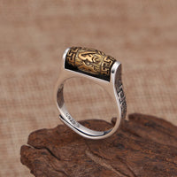 KarmaRipple's Tibet Om Mani Padme Hum Carved Design Purity Rotatable Ring