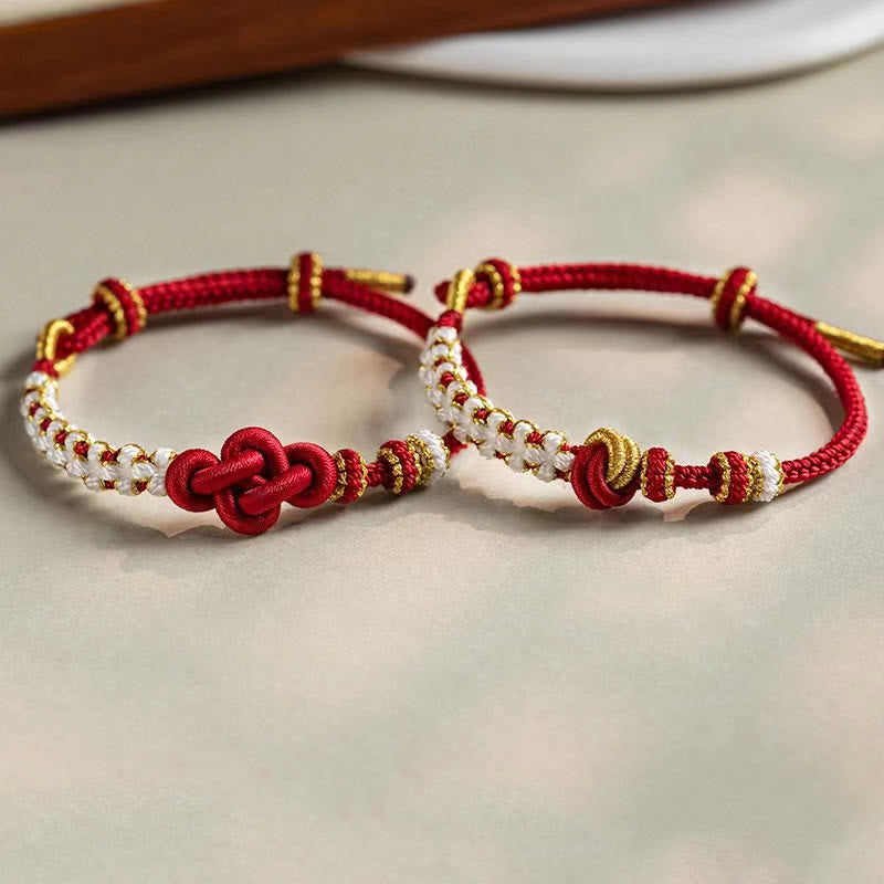 KarmaRipple's Handmade True Love Weave Peach Blossom Talisman Fortune Rope Bracelet p17