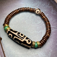 KarmaRipple's Tibetan Nine-Eye Dzi Bead Wealth Bracelet