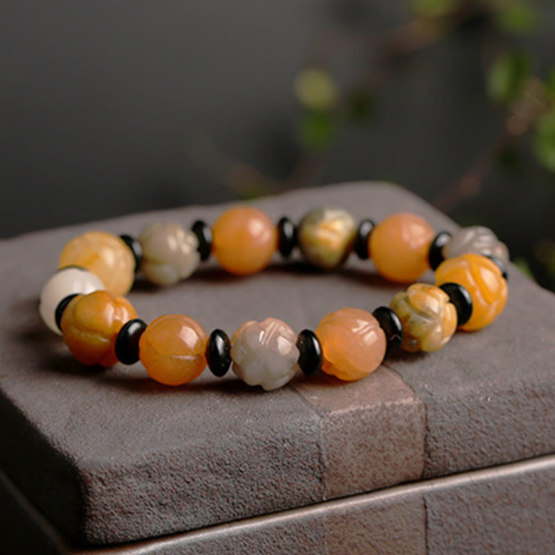 KarmaRipple's Golden Silk Jade Lotus Wealth Fortune Bracelet p7