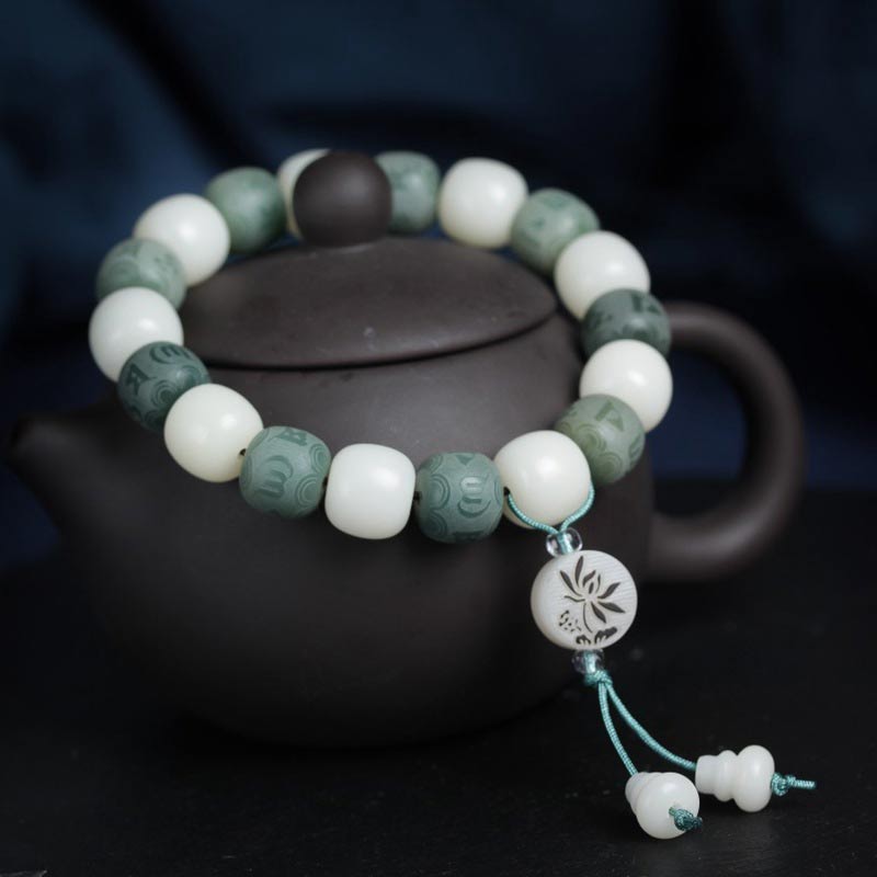 KarmaRipple's Ivory Bodhi Six True Words Protection Bracelet p3