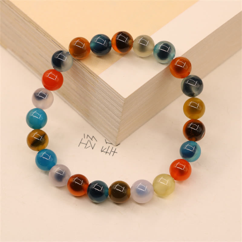 KarmaRipple's Colorful Candy Agate Balancing Strength Bead Bracelet p14