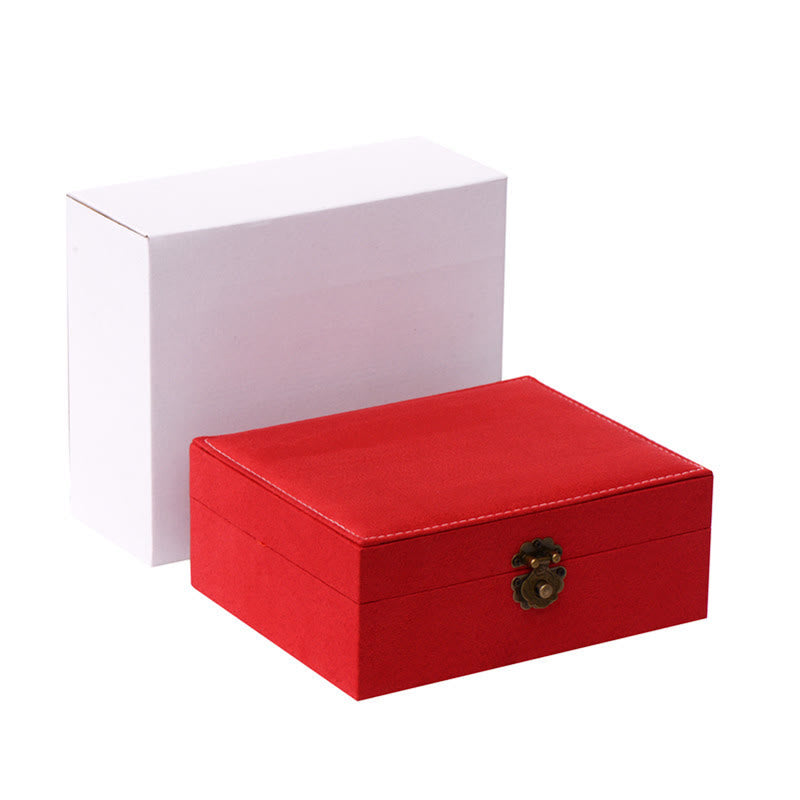 KarmaRipple's Simple Design Jewelry Box Organizer Two-Layer Jewelry Storage Box Flannel Box With Lock p22