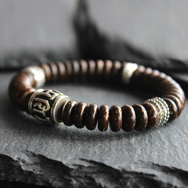 KarmaRipple's Authentic Tibetan Coconut Shell Om Mani Padme Hum Positive Bracelet p6