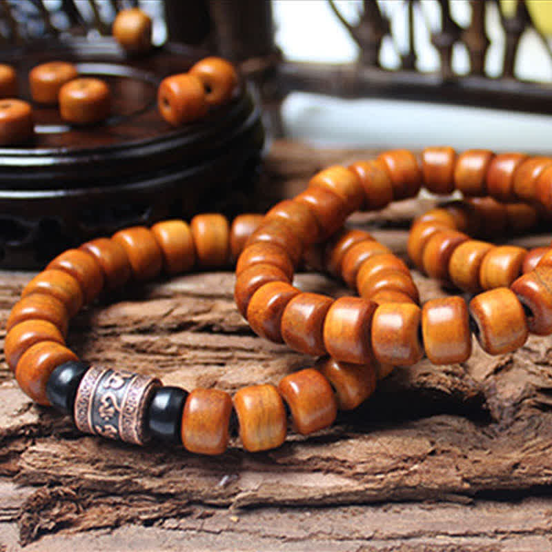 KarmaRipple's Tibetan Yak Bone Om Mani Padme Hum Strength Bracelet p10