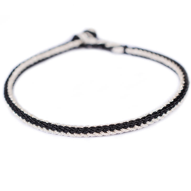 KarmaRipple's Two-Color Rope Handcrafted Eight Thread Peace Weave Bracelet p33