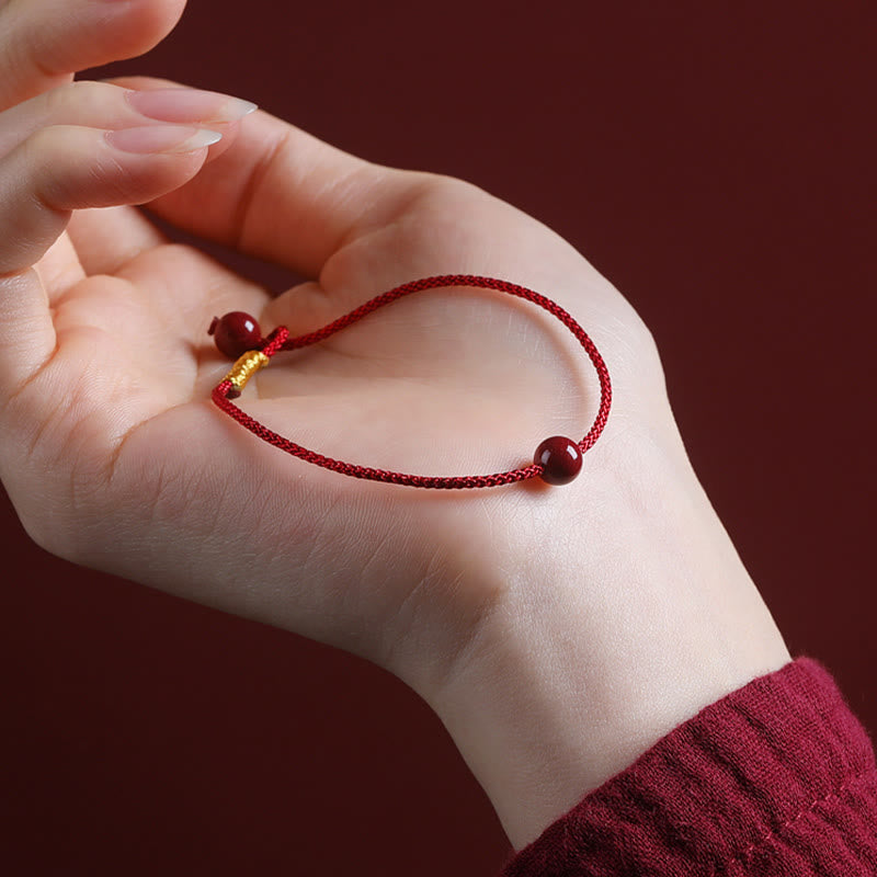 KarmaRipple's Authentic Cinnabar Red Agate Blessing Red String Bracelet p8