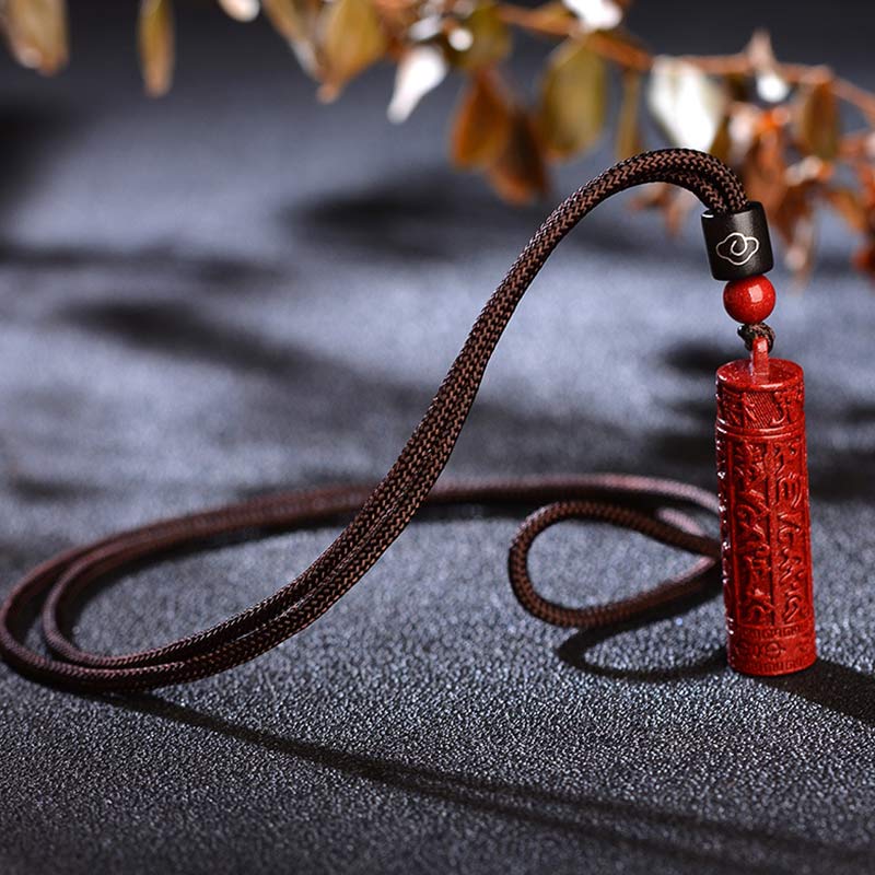 KarmaRipple's Tibetan Cinnabar Mantra Concentration String Pendant p4