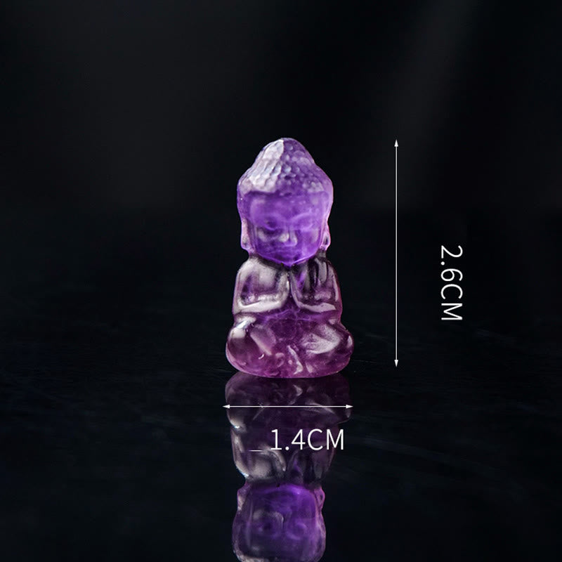 KarmaRipple's Various Gemstone Amethyst Pink Gemstone Ivory Gemstone Citrine Buddha Carved Spiritual Balancing Pendant Necklace Decoration ( p11