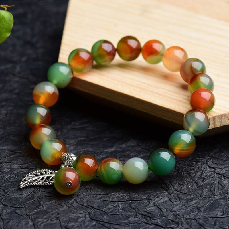 KarmaRipple's Tibetan Authentic Green Agate Balancing Bracelet p4