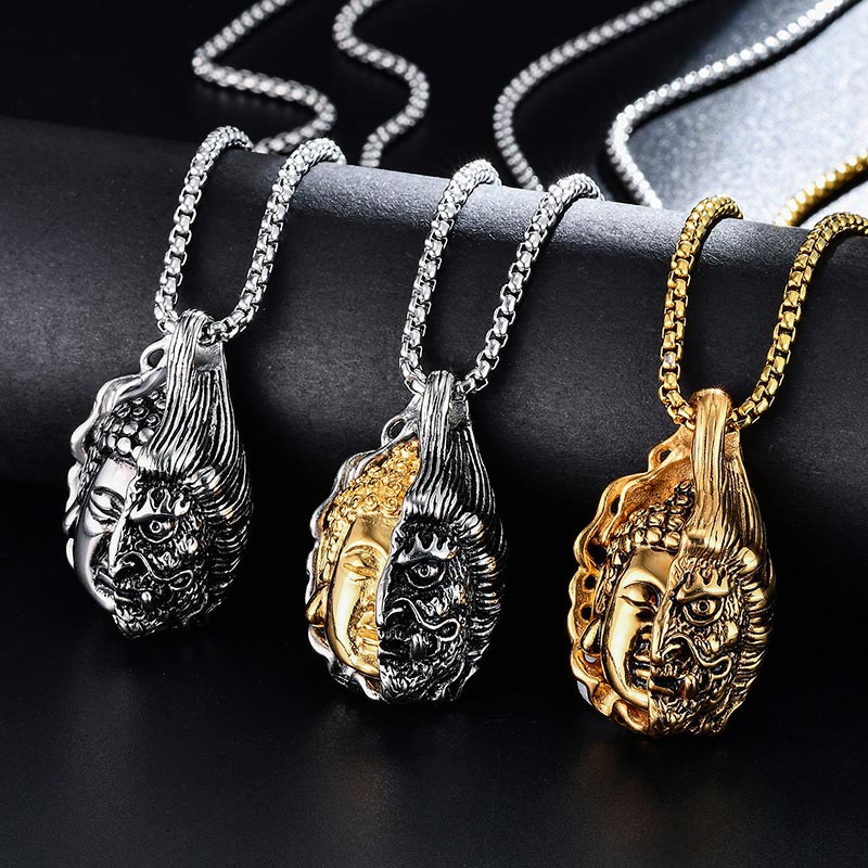 KarmaRipple's Half Buddha Half Devil Powerful Pendant p4
