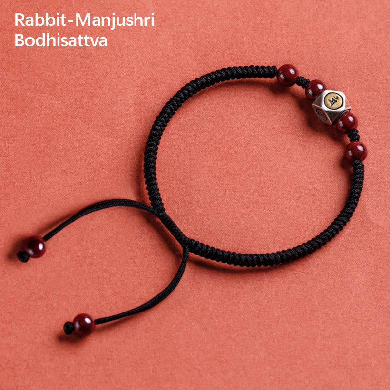 KarmaRipple's 925 Sterling Silver Chinese Zodiac Natal Buddha Cinnabar Calm Bracelet p6