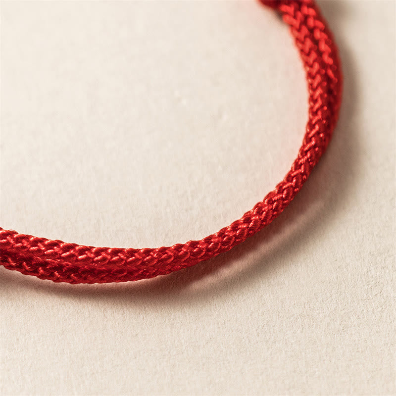 KarmaRipple's 925 Sterling Silver Year of the Dragon Fortune Strength Red Rope Bracelet p4