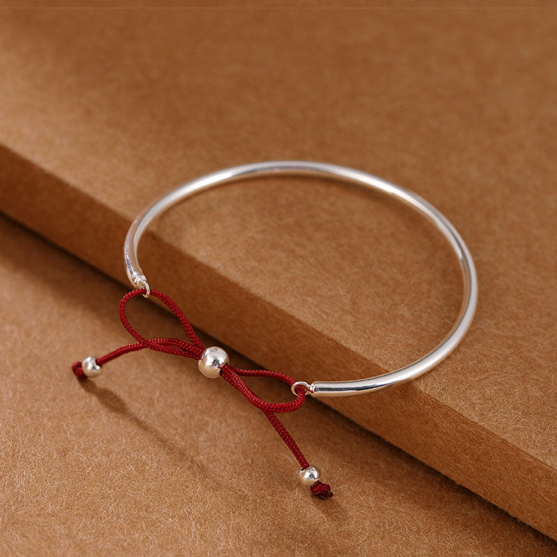 KarmaRipple's 925 Sterling Silver Red String Balancing Weave Bracelet p1