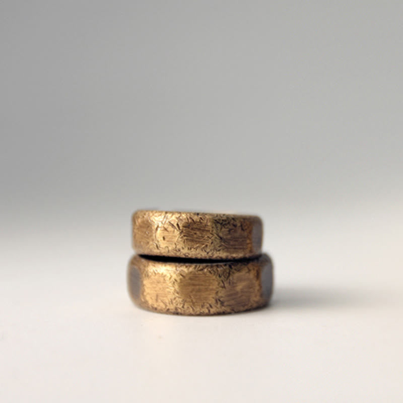 KarmaRipple's Tibetan Simple Design Bronze Brass Frosted Wealth Ring p19