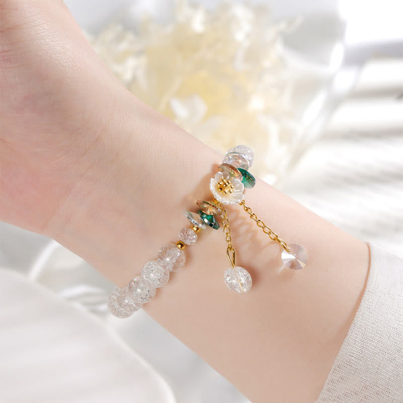 KarmaRipple's Simple Design Flower Talisman Glass Bead Bracelet p21
