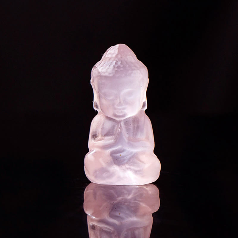 KarmaRipple's Various Gemstone Amethyst Pink Gemstone Ivory Gemstone Citrine Buddha Carved Spiritual Balancing Pendant Necklace Decoration ( p24
