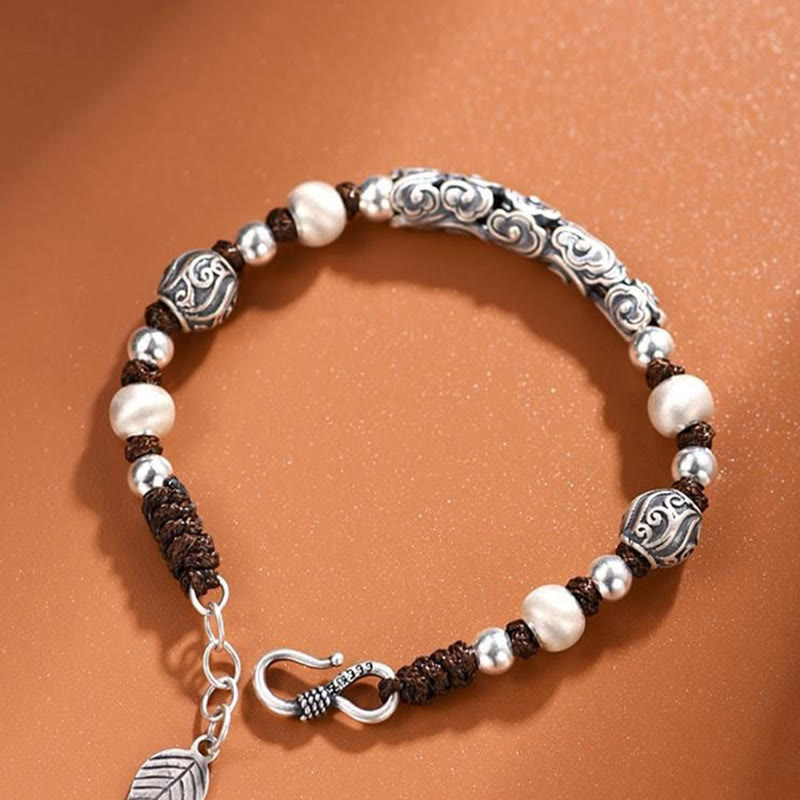 KarmaRipple's Tibet Handmade Bronze 999 Sterling Silver Auspicious Cloud Wealth String Bracelet p9