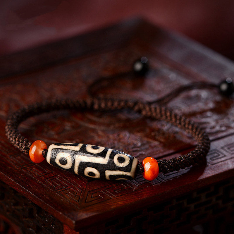 KarmaRipple's Tibetan Nine-Eye Dzi Bead Prosperity String Bracelet p5