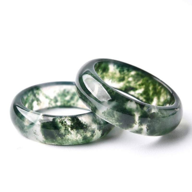 KarmaRipple's Moss Agate Balancing Balance Ring p12
