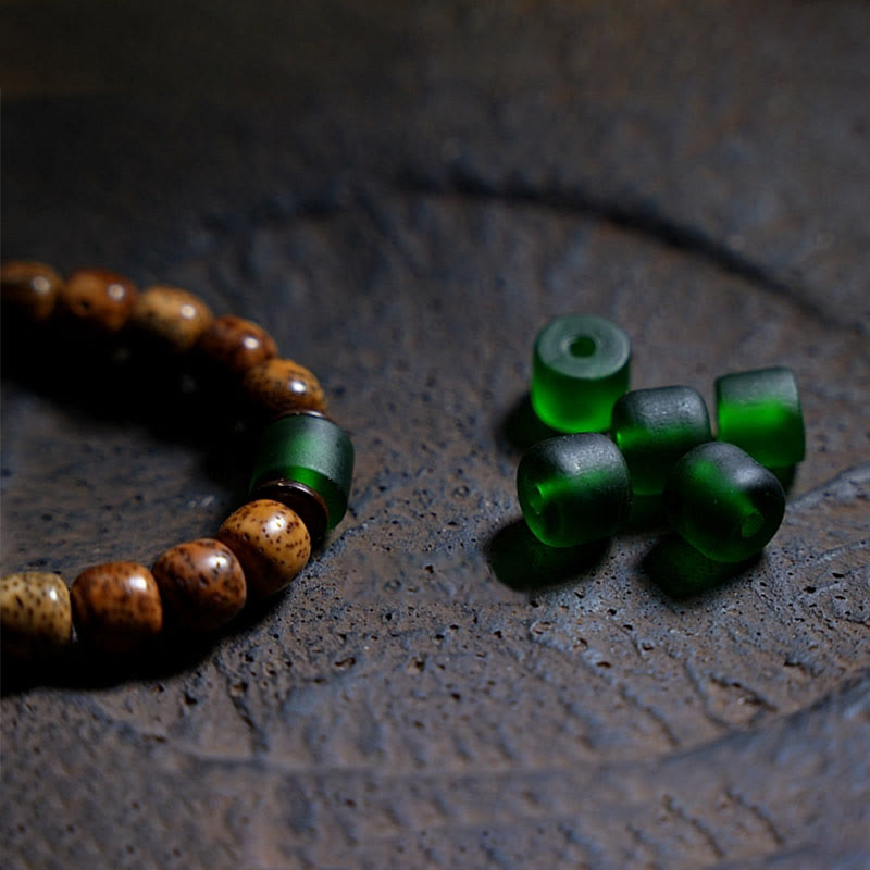 KarmaRipple's Tibetan Bodhi Seed Amber Dzi Bead Agate Zakiram Goddess of Wealth Beadwork Triple Wrap Bracelet p10