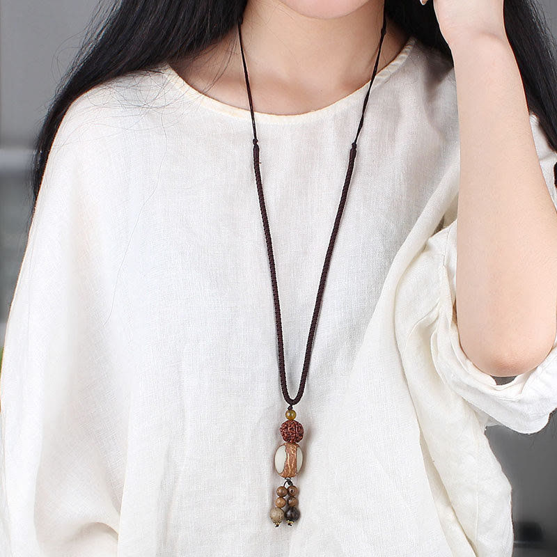 KarmaRipple's Bodhi Seed Lotus Wisdom Balance Pendant Necklace p6