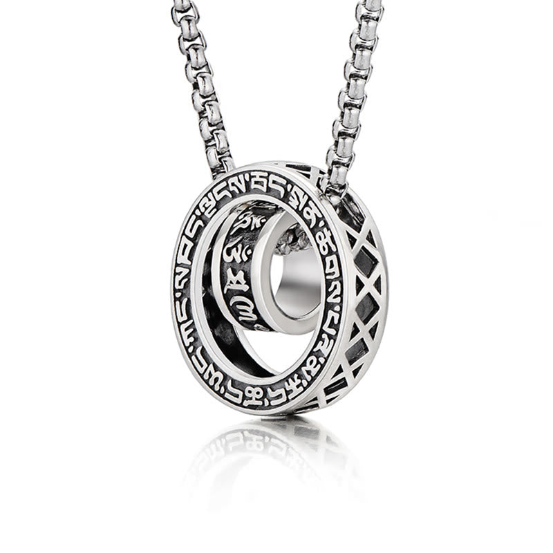 KarmaRipple's Tibetan Om Mani Padme Hum Carved Peace Purity Chain Pendant Necklace p3