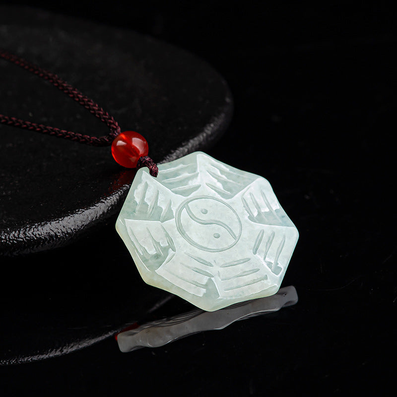 KarmaRipple's Authentic Jade Bagua Yin Yang Fortune Pendant Necklace p5