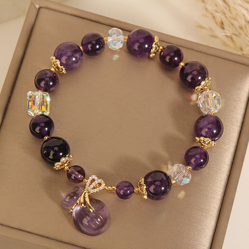 KarmaRipple's Authentic Amethyst Gemstone Money Bag Talisman Positive Bracelet p3