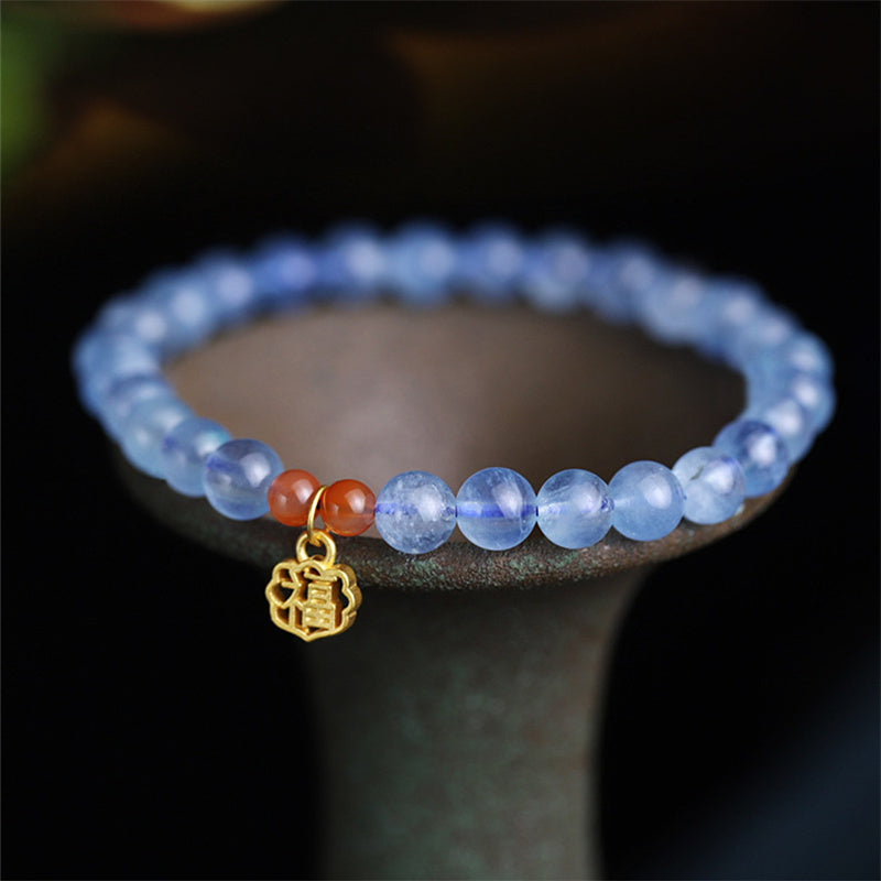 KarmaRipple's Authentic Aquamarine Red Agate Balancing Talisman Bracelet p2